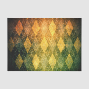 Classic argyle vintage green gold diamond pattern tissue paper