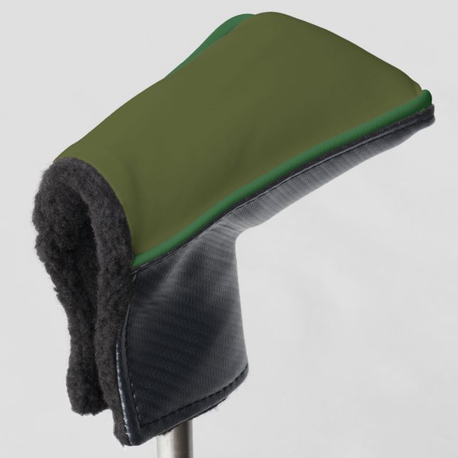 Classic Army Green Golf Putter Cover with Style (3/4 Front)