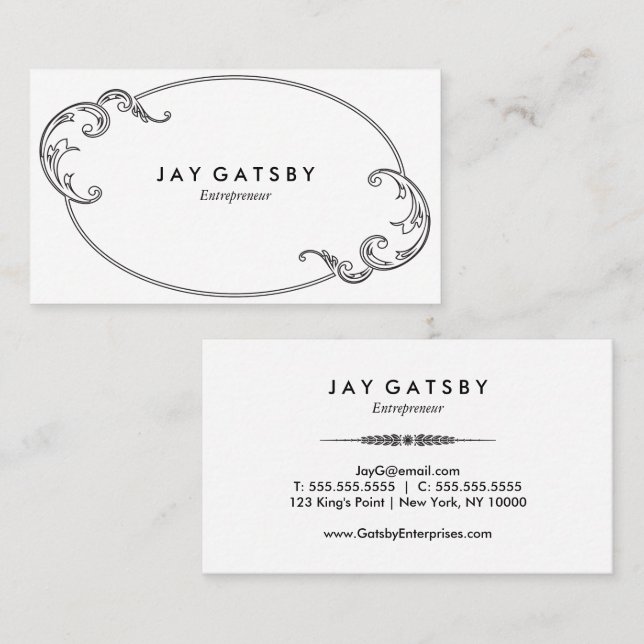 Classic Art Deco/Art Nouveau Business Card (Front/Back)