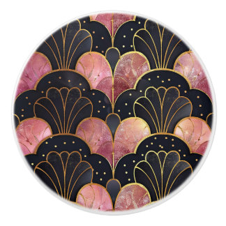 Classic Art Deco Fan Pattern Ceramic Knob