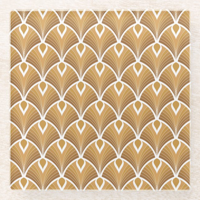 Classic art deco: geometric pattern. glass coaster (Front)