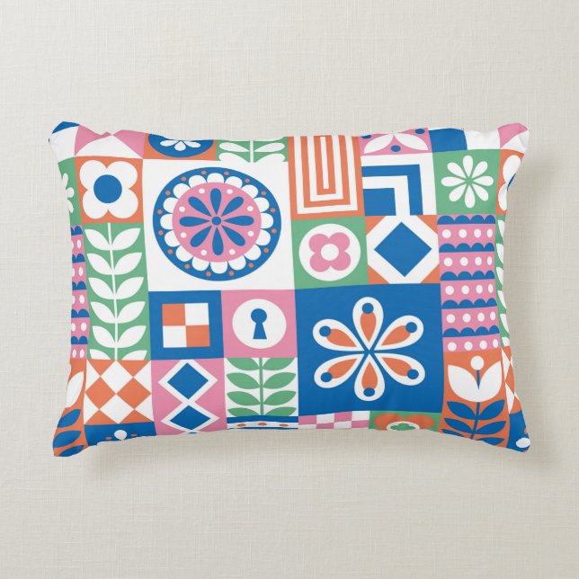 Classic Art Deco Seamless Pattern. Geometric Styli Decorative Cushion (Front)