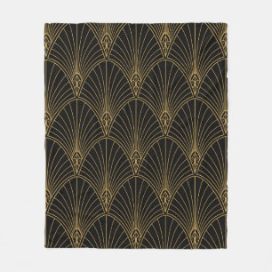 Classic Art Deco Seamless Pattern. Geometric Styli Fleece Blanket