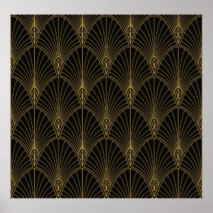 Classic Art Deco Seamless Pattern. Geometric Styli Poster