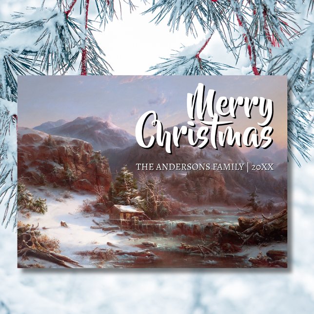 Classic Art Merry Christmas Winter Gignoux Holiday Card (Creator Uploaded)
