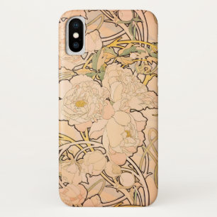 Classic Art Nouveau Peony Garden Pattern by Mucha Case-Mate iPhone Case