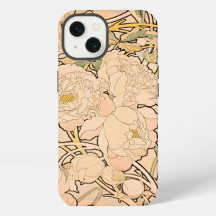 Classic Art Nouveau Peony Garden Pattern by Mucha iPhone 13 Case