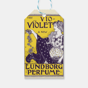 Classic Art Nouveau Woman Purple Flowers Artwork Gift Tags