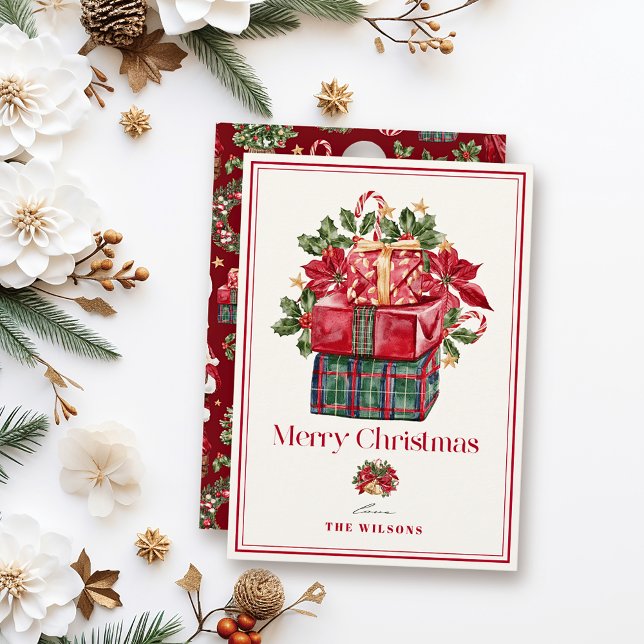 Classic Assorted Presents Christmas Holiday Card (Creator Uploaded)