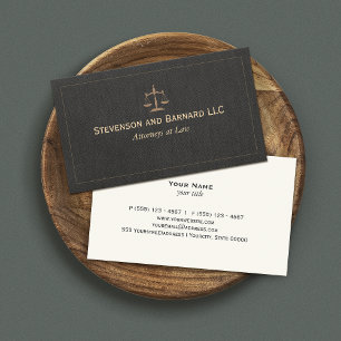 Classic Attorney Faux Linen Business Card