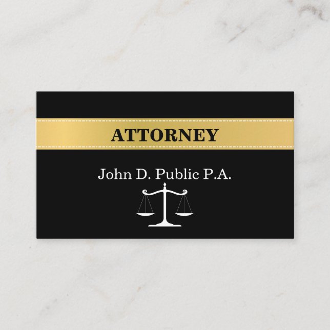 Classic Attorney Justice Scale Business Card (Front)