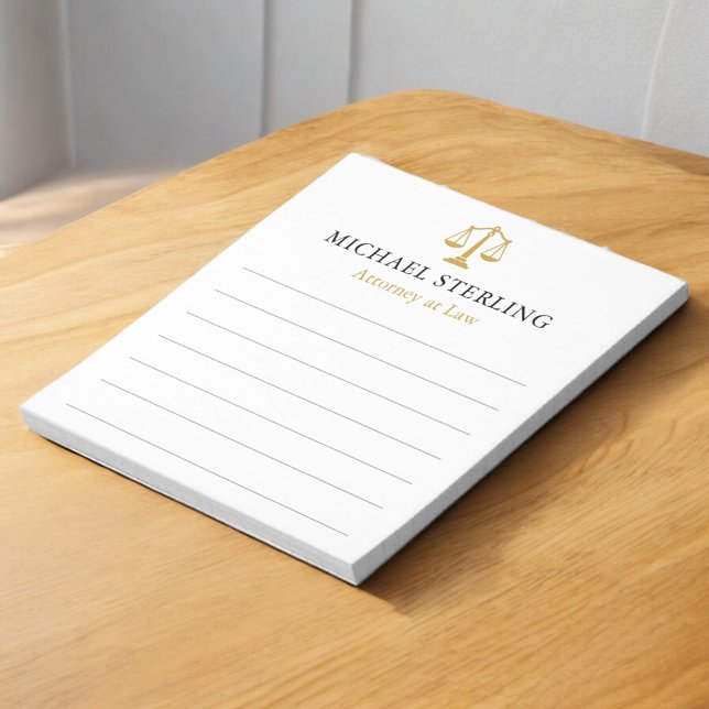 Classic Attorney Scales of Justice Black Gold Notepad (Creator Uploaded)