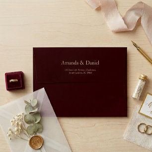 Classic Auburn Brown Gold Wedding Envelope