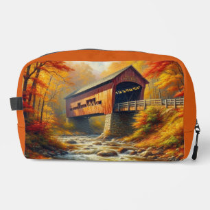 classic, autumn covered bridge dopp kit