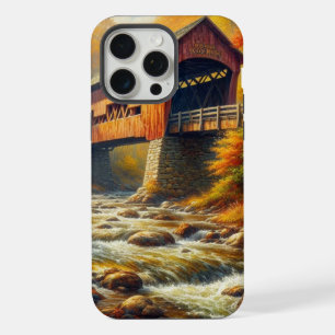 classic, autumn covered bridge iPhone 15 pro max case
