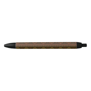 Classic Autumn/fall fair isle/colorwork patterned Black Ink Pen