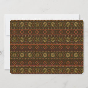 Classic Autumn/fall fair isle/colorwork patterned  Invitation