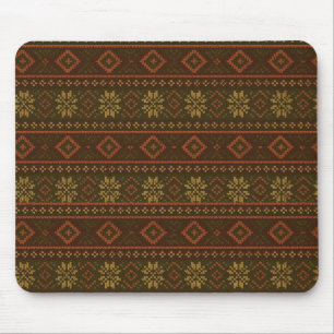 Classic Autumn/fall fair isle/colorwork patterned Mouse Pad
