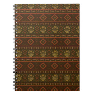 Classic Autumn/fall fair isle/colorwork patterned Notebook