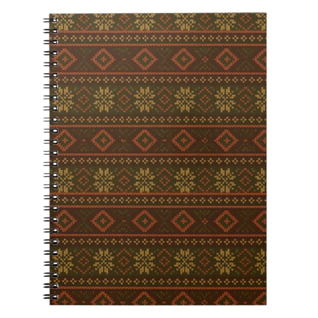 Classic Autumn/fall fair isle/colorwork patterned  Notebook (Front)