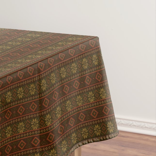 Classic Autumn/fall fair isle/colorwork patterned  Tablecloth (In Situ)