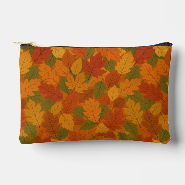 Classic Autumn/fall leaves patterned  Accessory Pouch (Front)