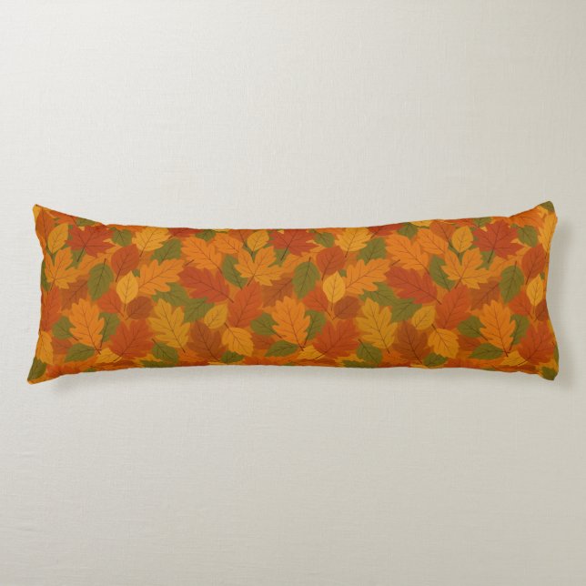 Classic Autumn/fall leaves patterned  Body Cushion (Front)