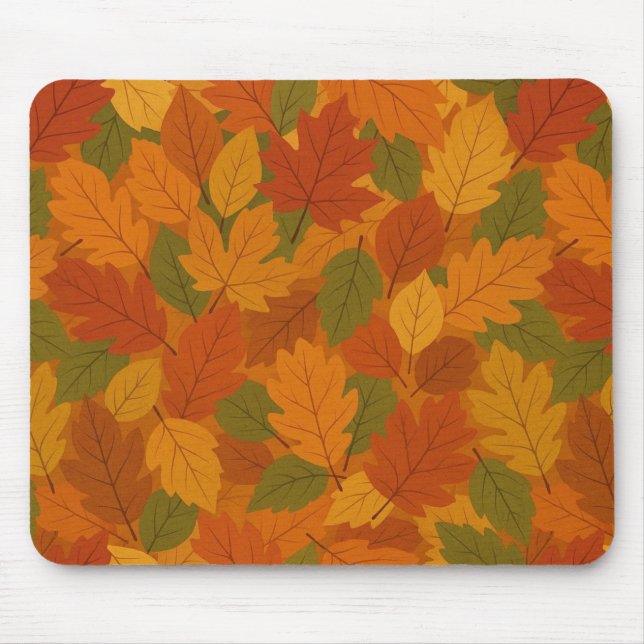 Classic Autumn/fall leaves patterned  Mouse Pad (Front)