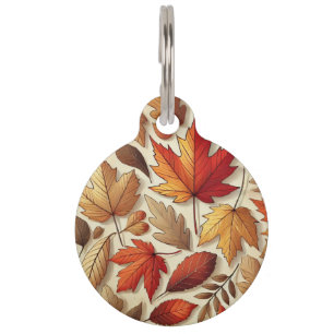 classic Autumn leaves Pet Tag
