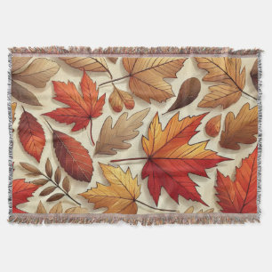 classic Autumn leaves Throw Blanket