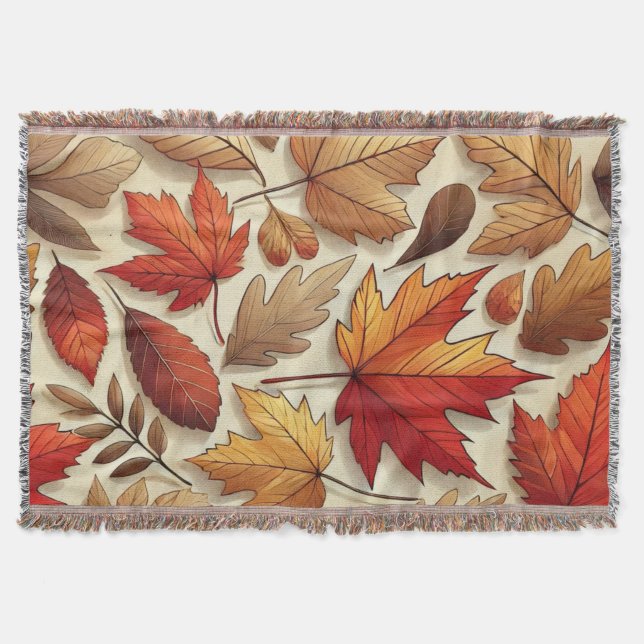 classic Autumn leaves Throw Blanket (Front)