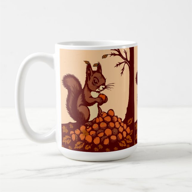 🐿️ Classic Autumn Squirrel Mugs  (Left)