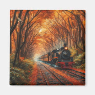 classic Autumn train Magnet