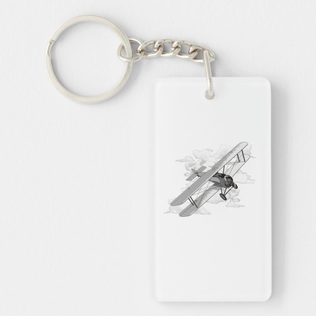 Classic Aviation Biplane Key Ring (Front)