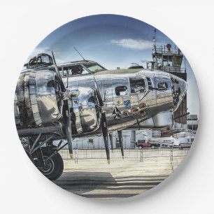 Classic b-17 wwii bomber paper plate