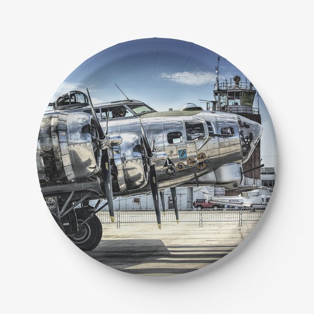 Classic b-17 wwii bomber paper plate (Front)