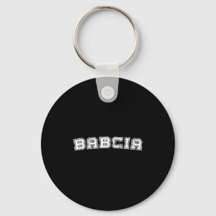Classic babcia varsity college style graphic key ring