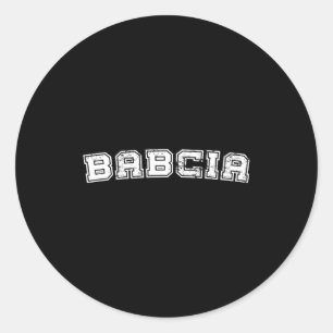 Classic babcia varsity college style graphic round sticker