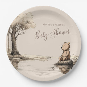 Classic Baby Bear Forest   Baby Shower Paper Plate