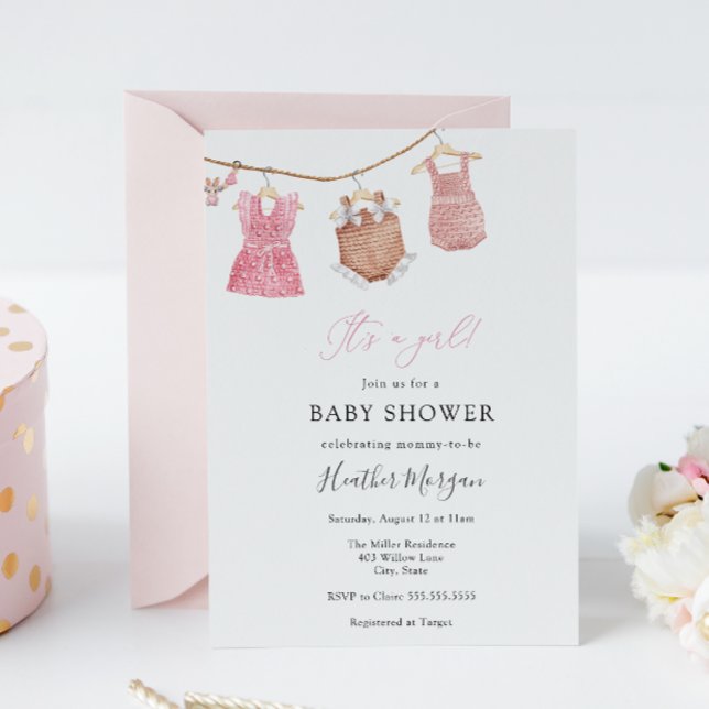 Classic Baby Girl Shower Invitation (Creator Uploaded)