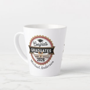 Classic Badge Graduation Class of 2026 Two-Tone Latte Mug