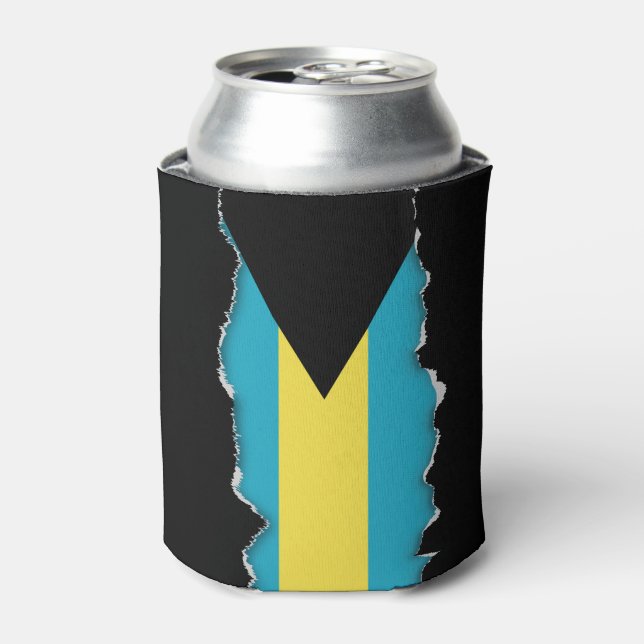 Classic Bahamian Flag Can Cooler (Can Front)