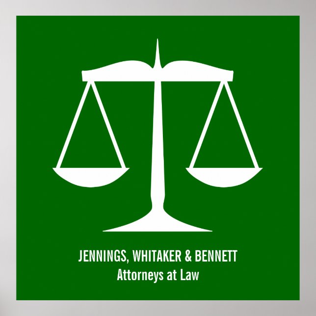 Classic Balanced Scales of Justice Art Poster (Front)