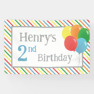 Classic Balloon Birthday Party Banner Sign