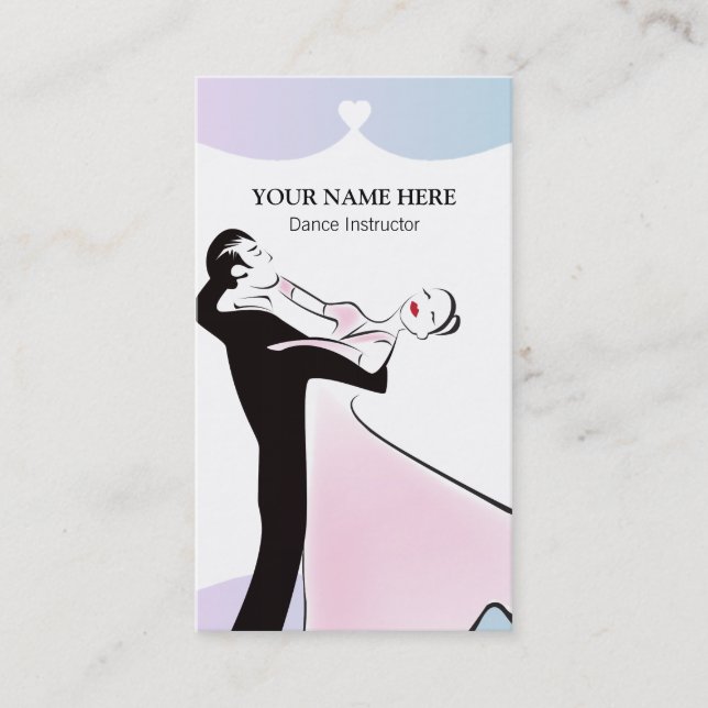 Classic Ballroom Dance Instructor Business Card (Front)