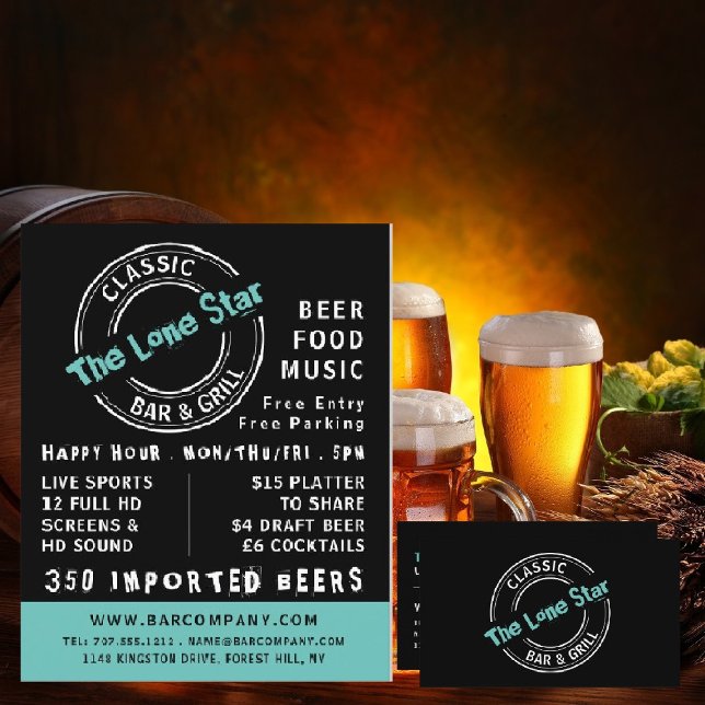 Classic Bar & Grill Logo, Pub/Brewery Advertising Flyer (Creator Uploaded)