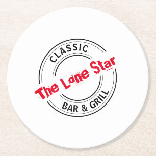 Classic Bar & Grill Logo, Pub/Brewery Round Paper Coaster