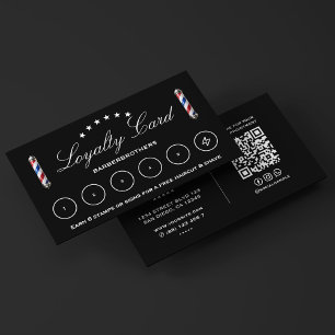 Classic Barber Pole Black Barbershop Appointment Business Card