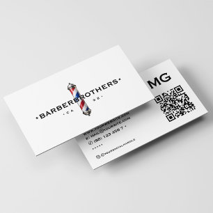Classic Barber Pole Red White Blue Business Card