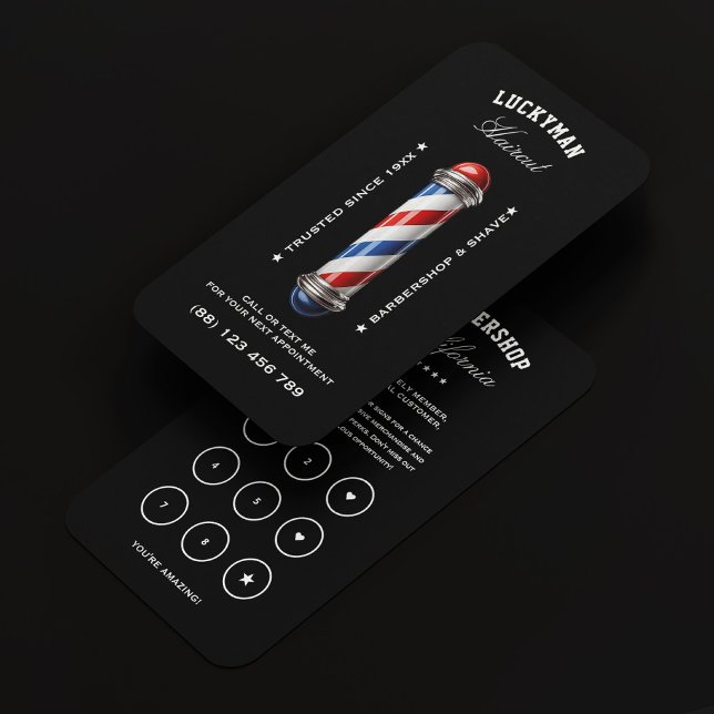 Classic Barber Pole Red White Blue Loyalty Card (Classic Barber Pole Red White Blue Loyalty Card
)